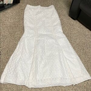 Handmade White Eyelet mermaid style Skirt